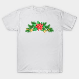 Сhristmas composition with poinsettia T-Shirt